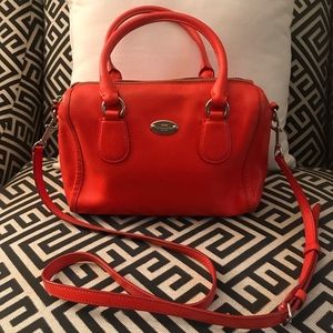 Neon Orange Coach Mini Bennett Crossbody
